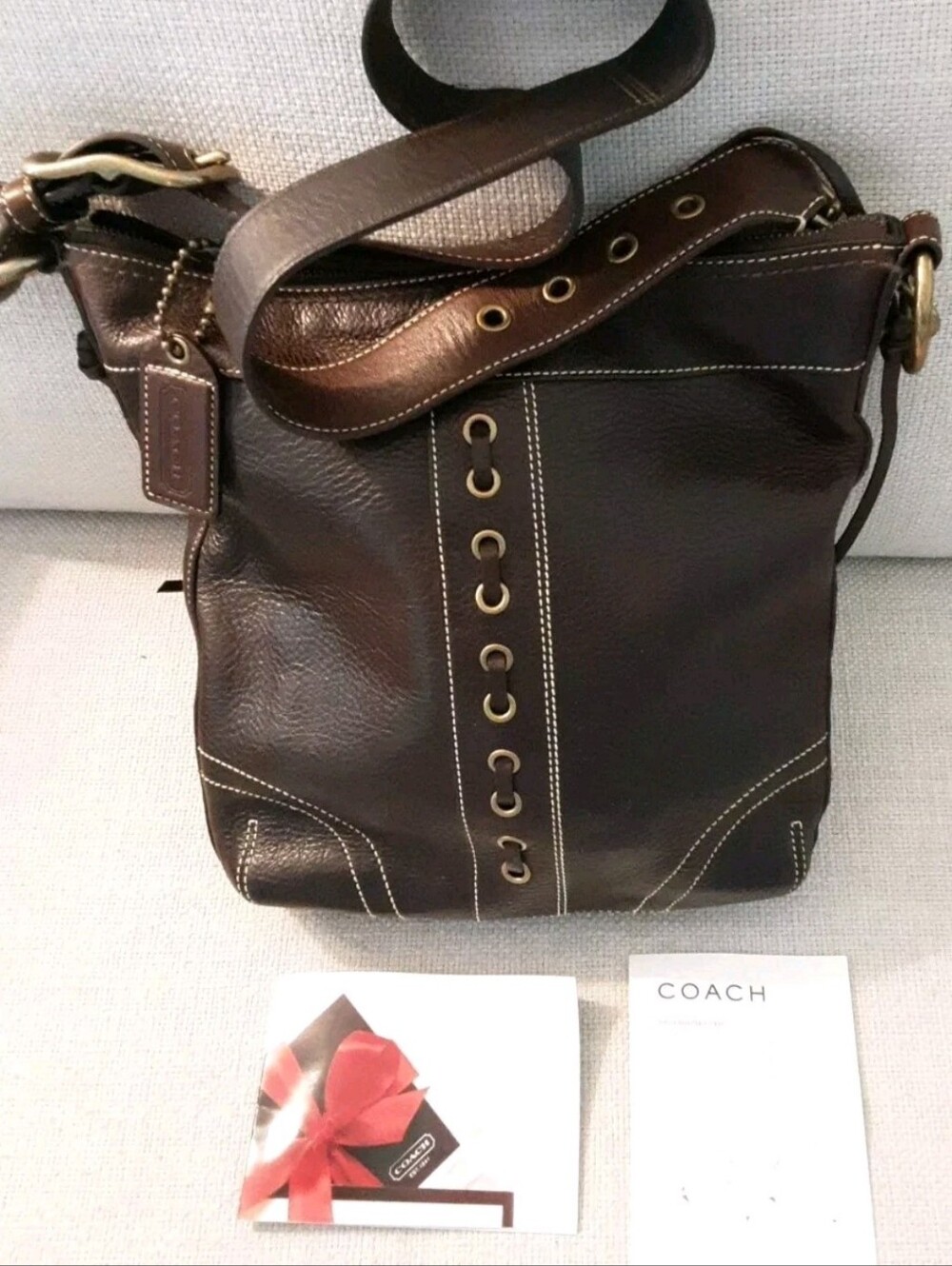Coach Brown Leather Shoulder Bag - Picture 2 of 16